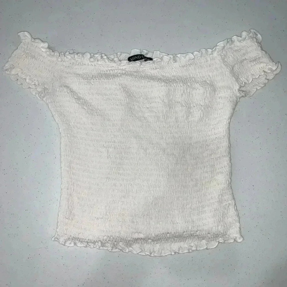 Mind Code Off The Shoulder Crop Top​​ - Picture 3 of 3